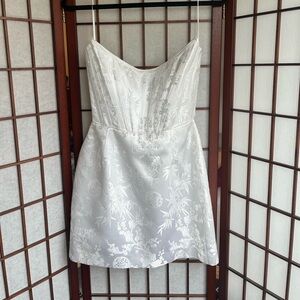 Sau Lee Janet Strapless Jacquard Mini Dress